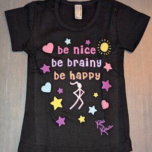 NEW SLIM FIT T SHIRT TODDLER GIRL BABY POSITIVE EMPOWERMENT STRONG CONFIDENT BLK